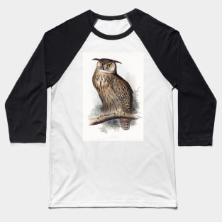 Vintage Owl Illustration Baseball T-Shirt